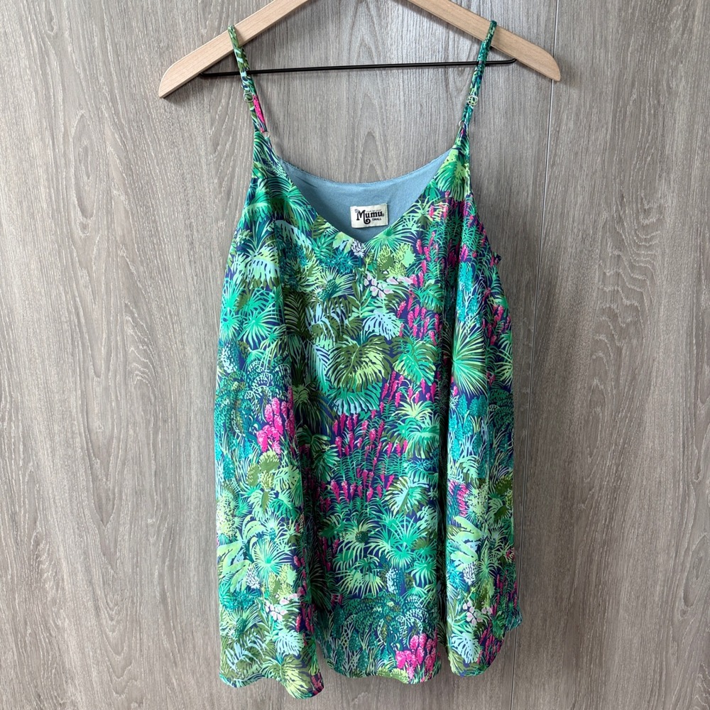 Show Me Your Mumu Circus Mini Dress Tunic Small Rainforest Green Tropical Jungle
